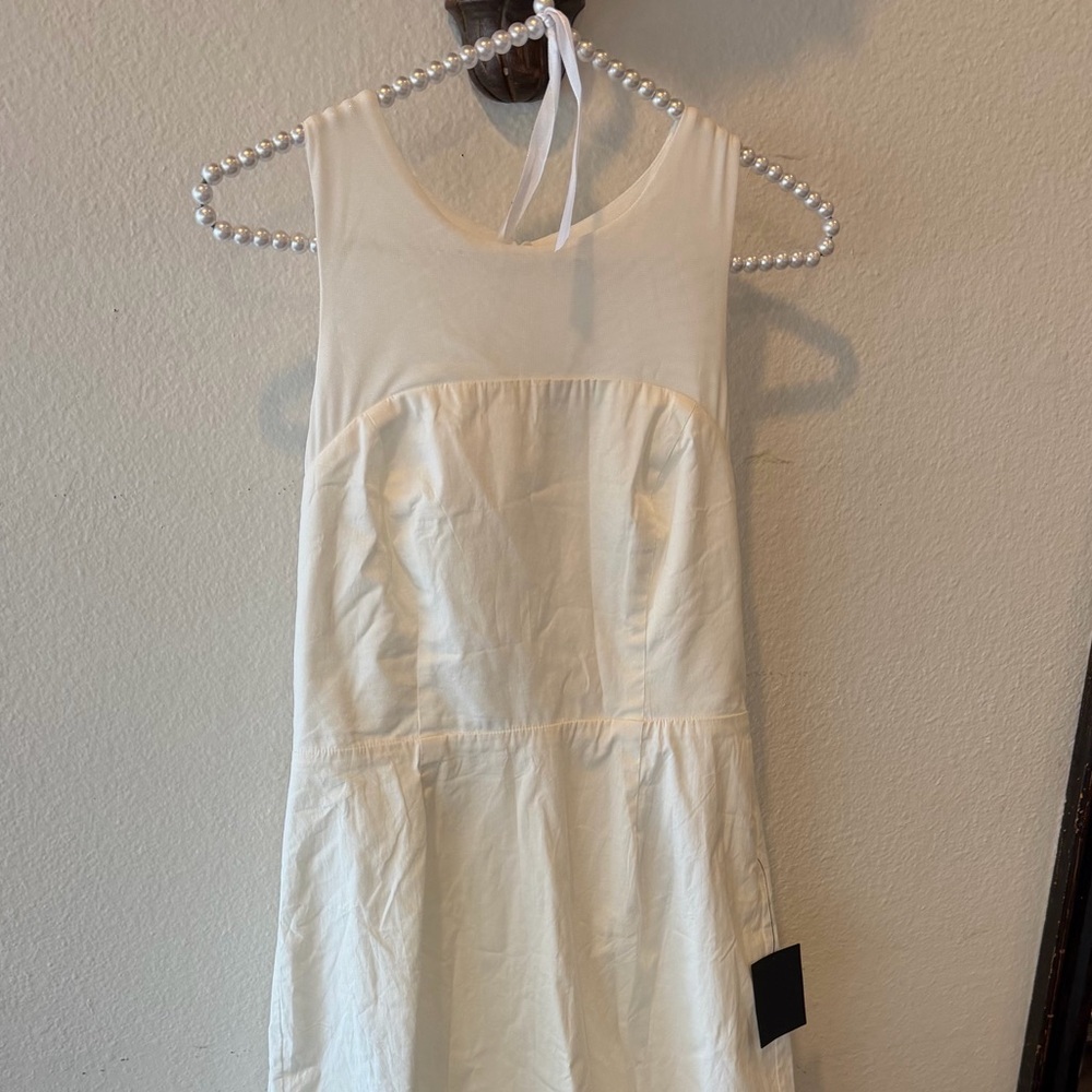 Lulu's NWT Chic Flourish White Rosette Train Mini Dress Womens Medium New - Picture 5 of 13